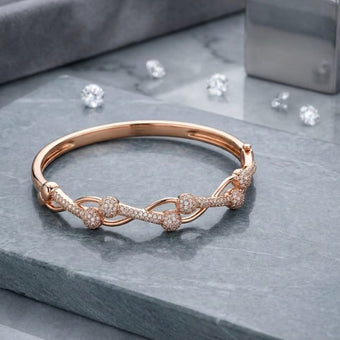 Rose Gold AD Bracelet for Women | Elegant American Diamond Bracelet