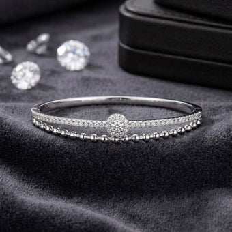 Luxury Silver AD Diamond Bracelet for Women