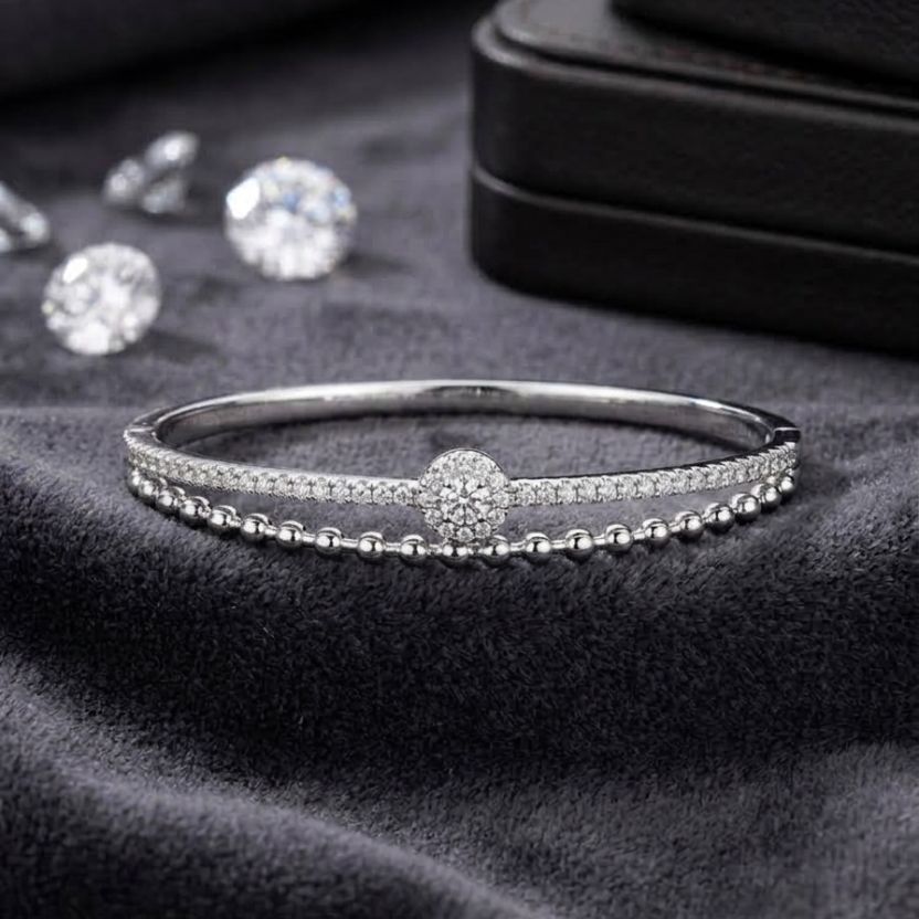 Luxury Silver AD Diamond Bracelet for Women